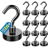 LOVIMAG Magnetic Hooks for Cruise Essentials 2026 Cabins Door 12 Pack-30LBS | Locker Accessories Magnet Hook Ship Heavy Duty Strong Classroom Refrigerator Decoration Fridge Hanging Organization Black