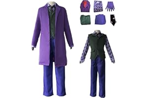 nezababy Joker Costume Adult Men Cosplay Knight Coat Shirt Vest Full Suit Outfit