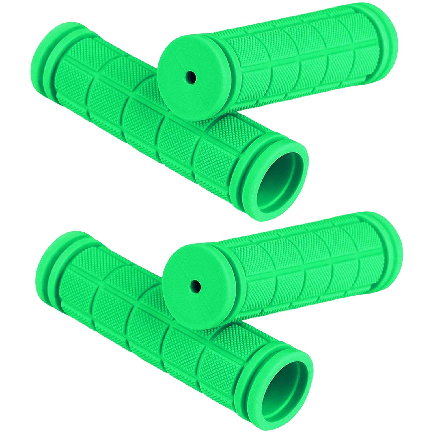 All-Pie 2 Pairs Bicycle Handlebar Bike Non-Slip Rubber Mushroom Grips for BMX MTB Road Mountain Kids Boys Girls (Green)