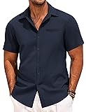COOFANDY Men's Linen Casual Button-Down Shirts