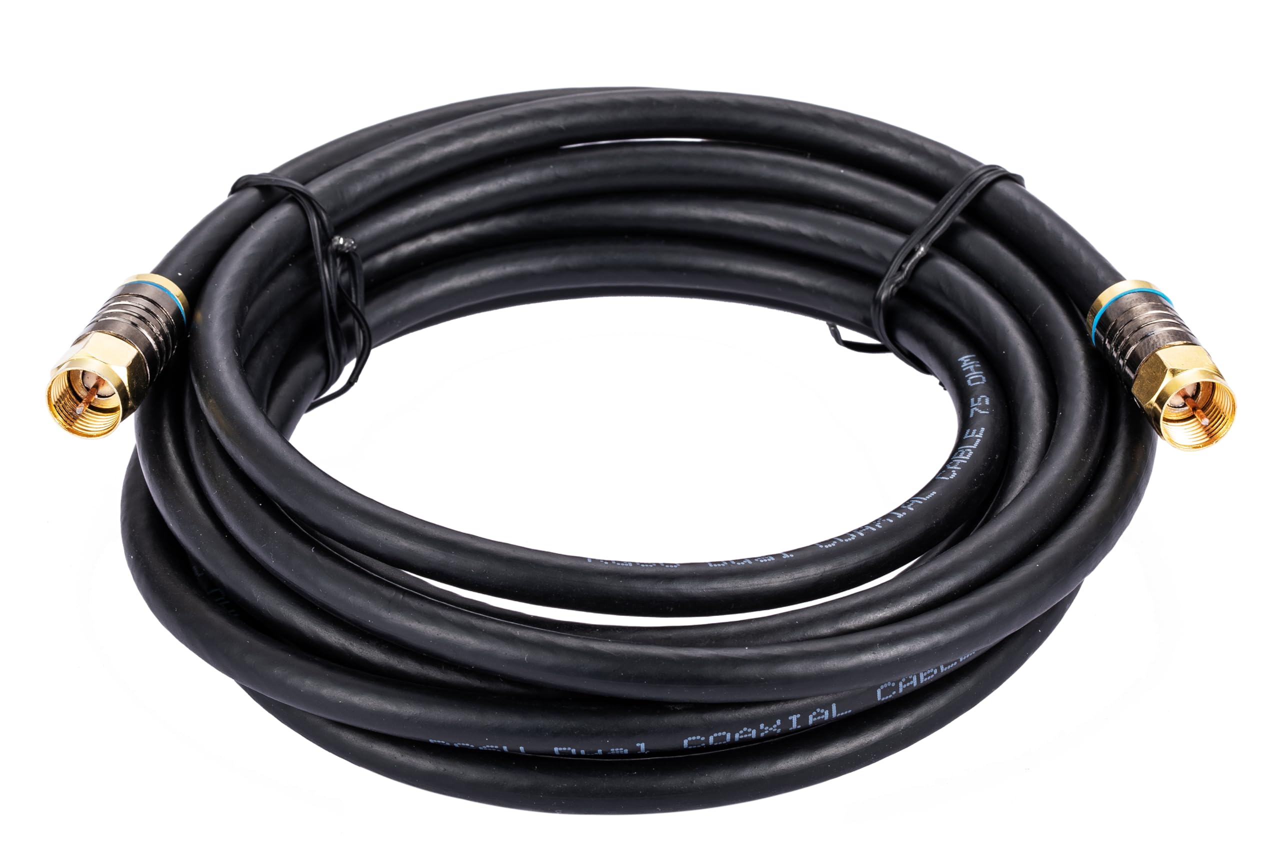 Cables Direct Online 12.5M Black RG6 Coax Cable Dual Shield Outdoor/Indoor Coaxial BNC Extension Wire For Satellite Dish Cable TV Antenna