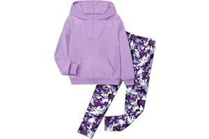 MIGU Girls Clothes Tie Dye Hoodie Sweatshirt + Camo Sweatpants Girls Clothing Sets 2 Piece Fall Winter Outfits 6-14T
