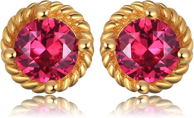 Jewelrypalace Fashion 1.5Ct Created Ruby Stud Earrings 925 Sterling