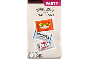 HERSHEY'S, KIT KAT and REESE'S Assorted White Creme Snack Size, Candy Party Pack, 31.6 oz