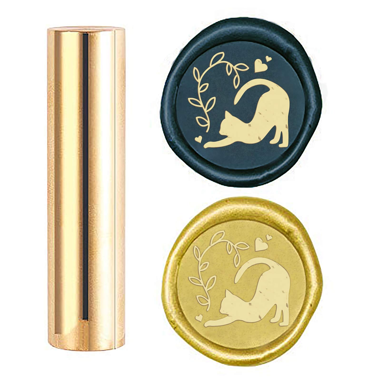 CRASPIRE Wax Seal Stamp Cat, Metal Sealing Wax Stamps Animal Mini Brass Stamp Gun Wax Seal 15mm for Envelope Invitation Wedding Embellishment Bottle Decoration