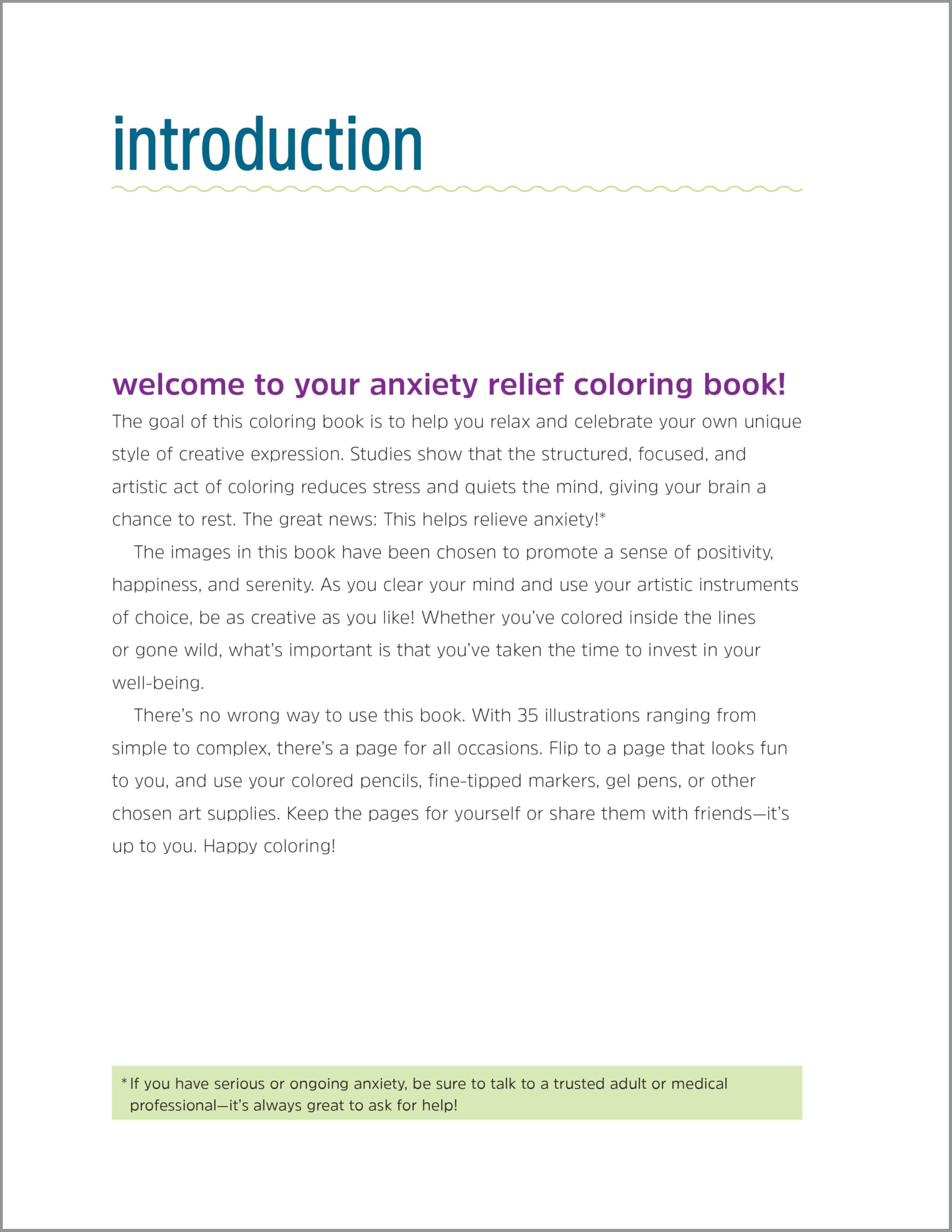 Anxiety Relief Coloring Book for Teens: Creativity to Find Calm