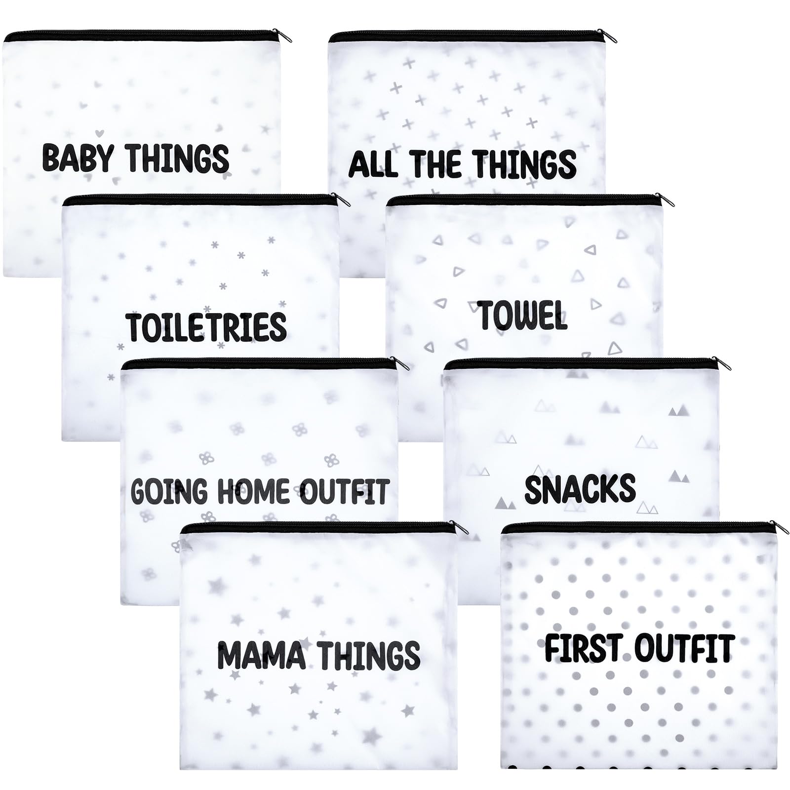 Photo 1 of 8 Packs Hospital Bags for Labor and Delivery Diaper Bag Organizing Pouches Travel Maternity Bag 8 Sorts Hospital Bag Essentials for Baby, Expecting Moms and New Mothers Mommy, 10.63 x 9.25 Inches