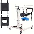 Patient Lift Transfer Chair - Portable Car Lift Aid for Elderly/Disabled, Bedside Commode Transport Chair (Basic Version + Bedpan)