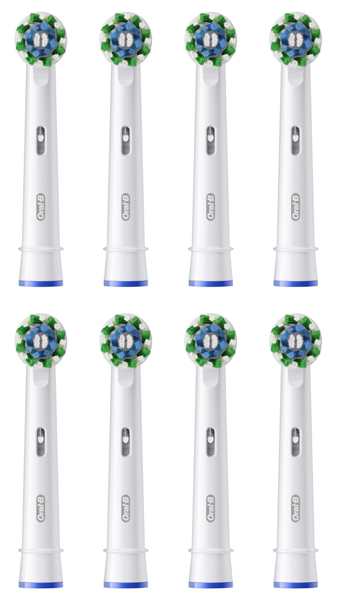 Oral-B Pro CrossAction Electric Toothbrush Refills, Pack of 8 Heads, White (Mailbox Size)