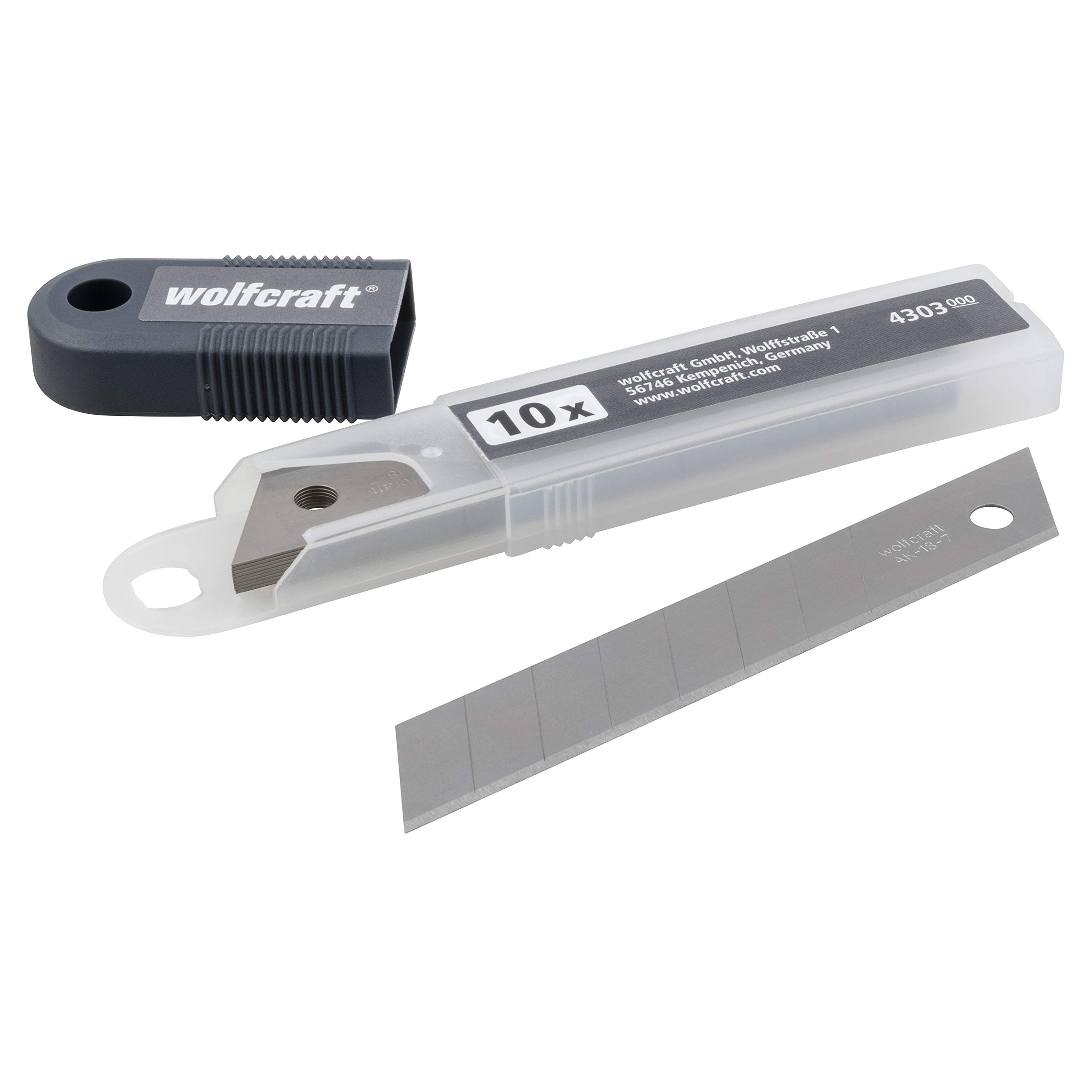 wolfcraft 10 Snap-Off Blades 18 mm, 8 Segments I 4303000 I Accessory for snap-Off Blade Knives