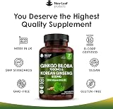 New Leaf Ginkgo Biloba and Korean Ginseng Tablets 120 Vegan Tabs 7000mg view 4