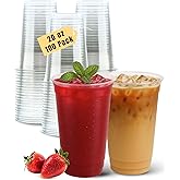 Aatriet 100 Pack 20 oz Clear Plastic Cups, 20oz Clear Disposable Punch Cups Wine Glasses, Sturdy Recylable Drinking Cup for Wedding Party, Cocktail Cup, Plastic Tumblers for Cold Drinks