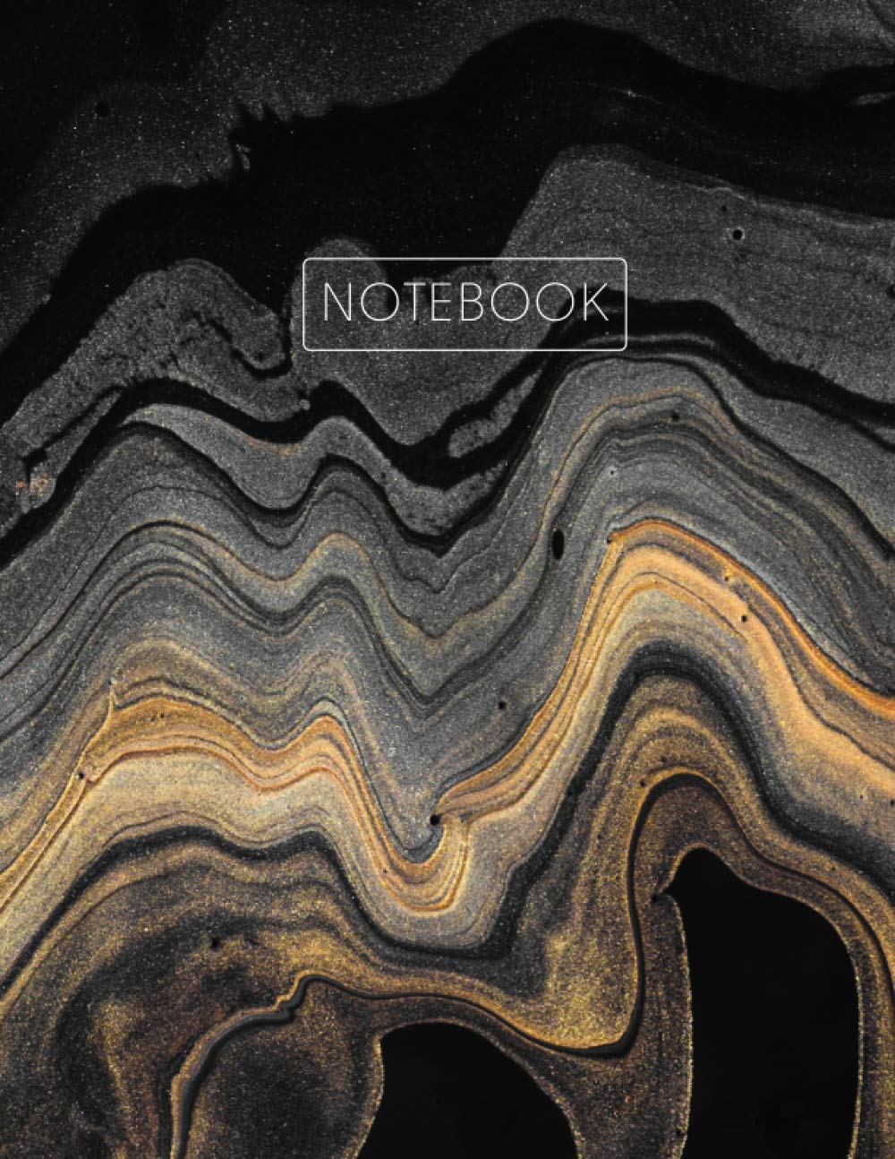 Notebook: Wide Ruled Lined Notebook Journal - Minimalist Black and Gold Swirl - 120 Pages - Large (8.5x11 inches) A4 Size - Journal, Notebook, Diary, Composition Book