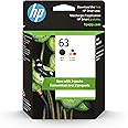 HP 63 Black/Tri-color Ink (2-pack) | Works with HP DeskJet 1112, 2130, 3630 Series; HP ENVY 4510, 4520 Series; HP OfficeJet 3