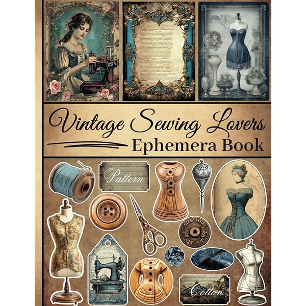 ヴィンテージカード【scrapbook】1950年代　コレクションファイル Vintage Sewing Scrapbook Paper: 20 Double Sided Sheets 8.5 x