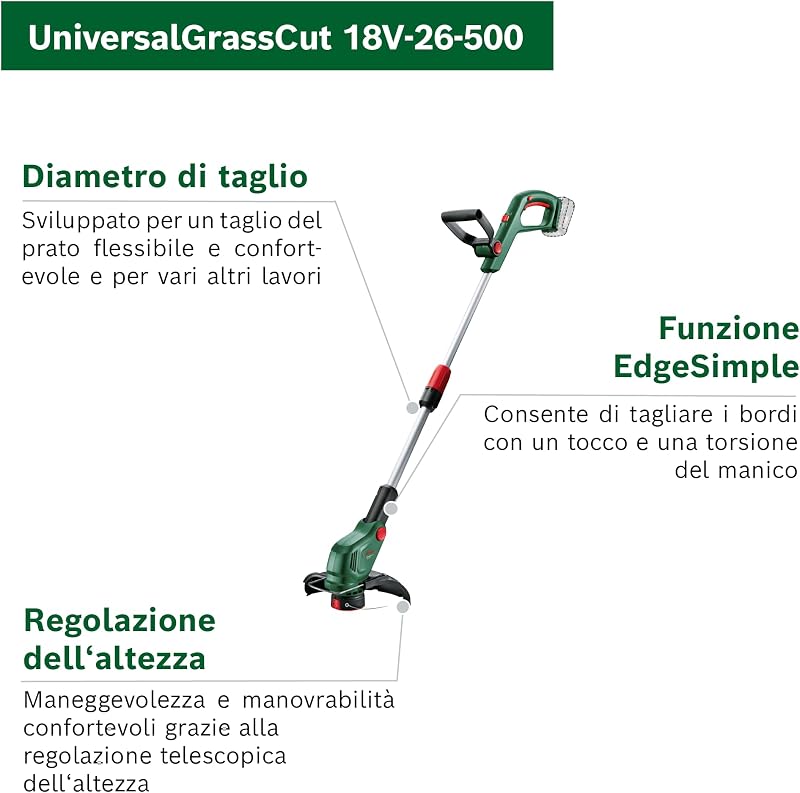 Tagliabordi a batteria UniversalGrassCut 18V-26-500