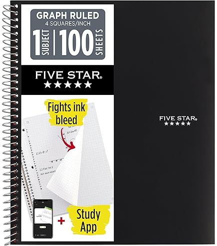 Amazon.com : Five Star Spiral Notebook + Study App, 1 Subject