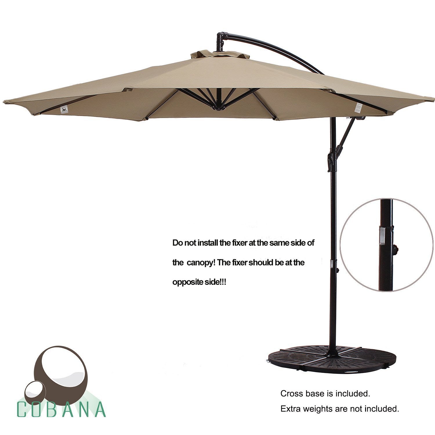 Heavy Duty 10 Ft Patio Offset Hanging Umbrella Outdoor Umbrella , Beige 718520291630 eBay