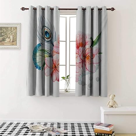 Amazon Com Shabby Chic Window Curtain Fabric Watercolor Style
