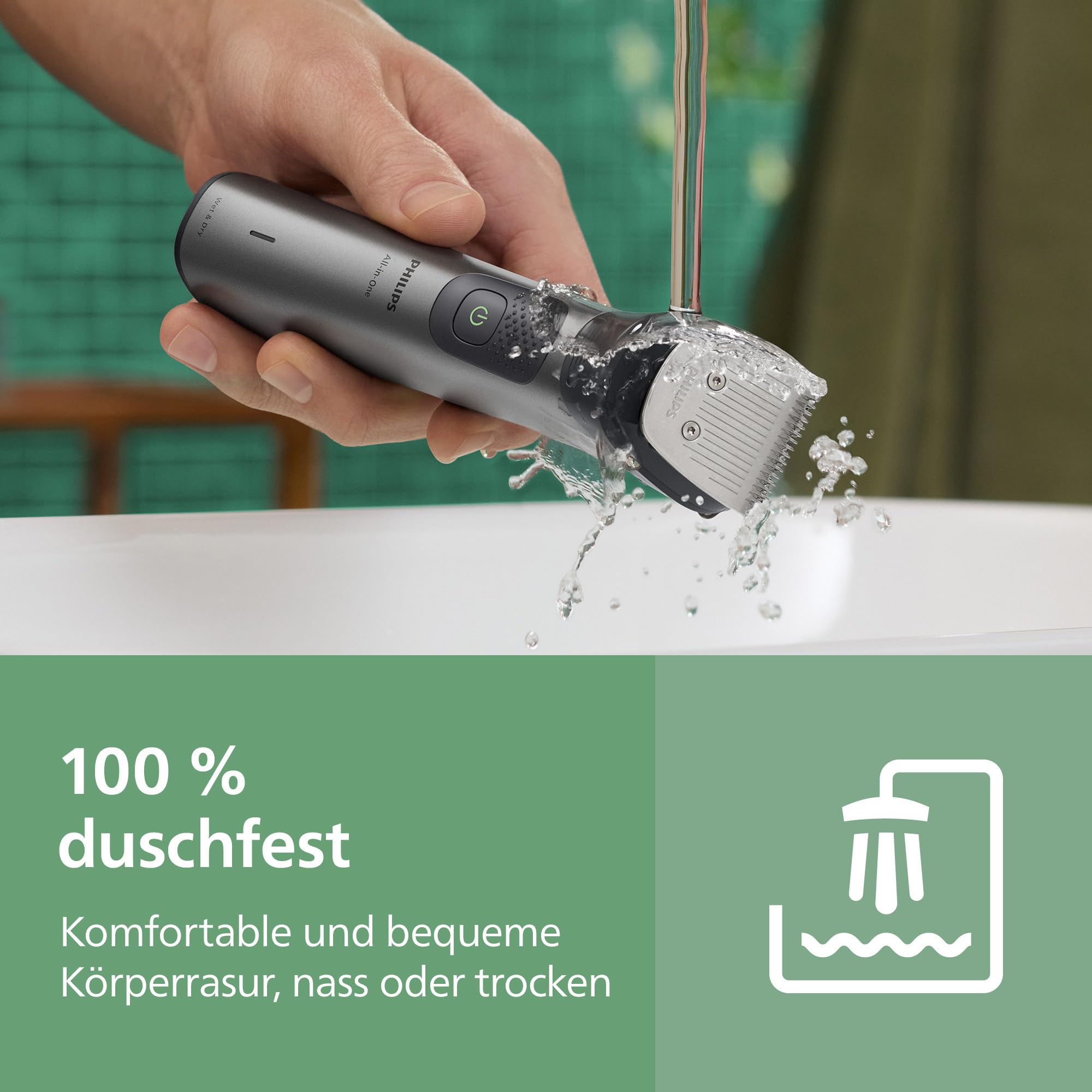 PHILIPS Multigroom Series 7000 All-in-One 17-teiliger Barttrimmer und Haarschneider für Gesicht, Kopf und Körper, selbstschärfende Metallklingen, 26 Längeneinstellungen (0,5-20 mm), Modell MG7961/15 8