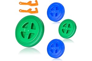 ZAIXIA 4 Pieces 5 Gallon Bucket Lid with Bucket Lid Opener,Plastic Storage Bucket Leak-Proof Screw Seal Lids,Pet Food Storage Container Lid for Home Paint Storage Buckets