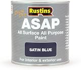 Rustins ASAP Paint Blue 1L – Fast Drying, Low Odor, Indoor/Outdoor