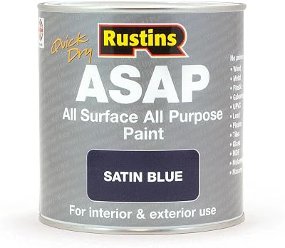 Rustins ASAP Paint Blue 1L – Fast Drying, Low Odor, Indoor/Outdoor