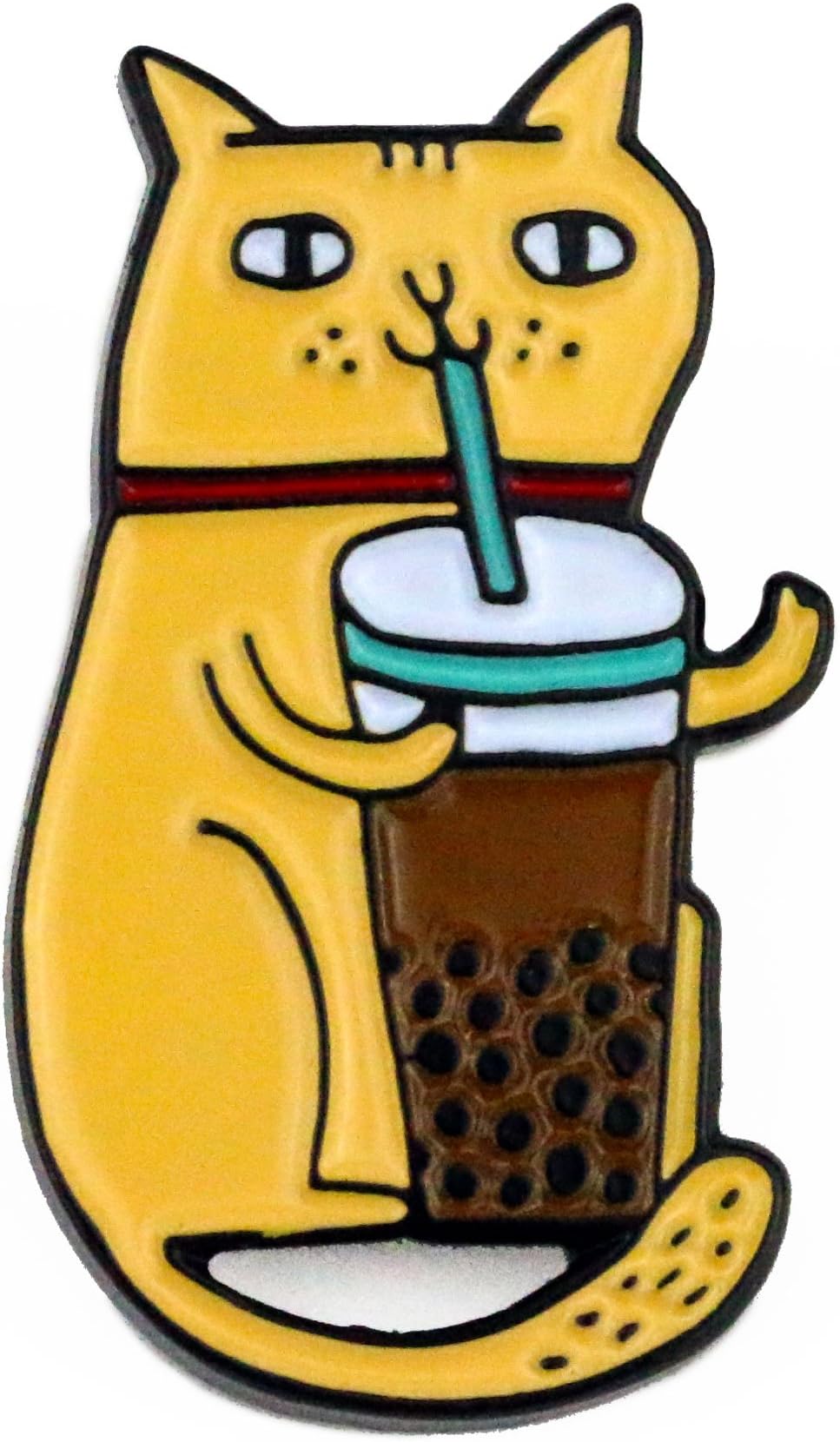 Badge BombBadge Bomb Bubble Tea Cat Enamel Pin Gemma Correll