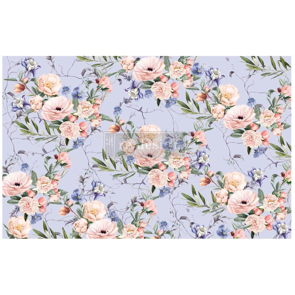 Prima Re-Design Decoupage Decor Tissue Paper 19"X30"-Lavender Fleur -REDTP-52319