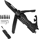DURATECH 20 in 1 Multitool with Safety Locking, Gift for Men, with Pocket Knife, Screwdriver, Saw, Can Opener, Bottle Opener, Whistle, Fire Starting Sticks, Multi Tool for Outdoor, Hunting, Hiking