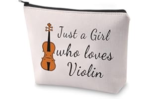 BLUPARK Violinist Gift Violin Player Cosmetic Bag Just a Girl Who Loves Violin Gift for Musician (Girl who loves Violin)