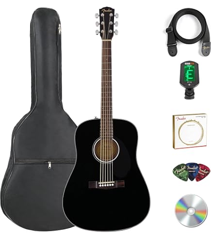 Amazon.com: Fender CD-60S Dreadnought V2 Pack Acoustic Guitar