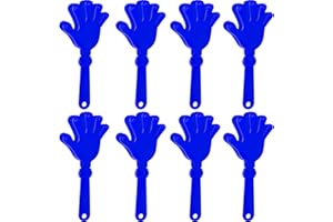 GENERIC 8 Pcs Hand Clappers Noisemakers 7.5 Inch Clappers Noisemakers Plastic Hand Clappers for Birthdays Game Football Sporting Events Cheers Supplies Dance Basketball Football Noisemakers(Blue)