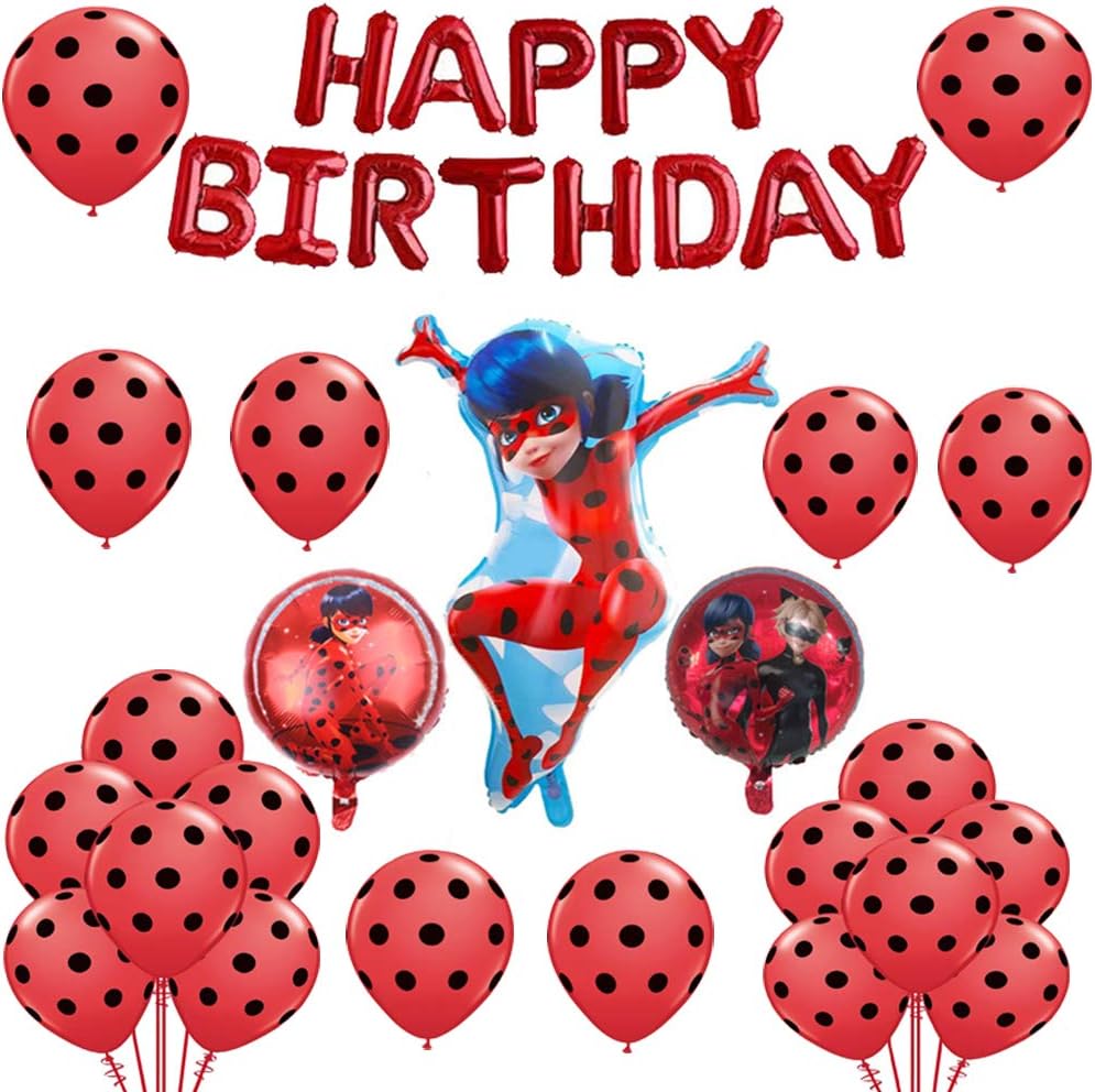 Fetes Occasions Speciales Coccinelle Rouge Pois Joyeux Anniversaire Ballons Decoration Fournitures 1st 2nd 3rd Maison Funerariaalvorada Rs Com Br