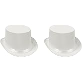 Beistle Bristle S60839-WAZ2 Satin Sleek Top Hats 2 Piece, OSFM, White