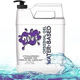 Wet Original Water Based Sex Lube 128 Ounce Premium Personal Lubricant, Long Lasting Formula for Condom Safe Vegan Ph Balance