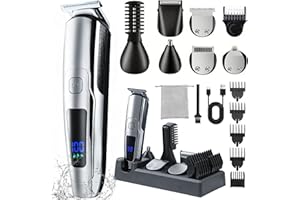 ritarga Beard Trimmer for Men, 20 Length Settings, 14-in-1 Cordless Grooming Kit, Waterproof Electric Razor for Men, Hair Trimmer, Nose Hair Trimmer, Cordless Hair Clippers with Travel Bag