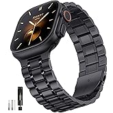 Bestig Compatible with Apple Watch Bands for Men Women 49mm 46mm 45mm 44mm 42mm 41mm 40mm 38mm, Stainless Steel Metal Business Wristband Strap for iWatch Ultra Series 11 10 9 8 7 6 SE 5 4 3 2 1, Black