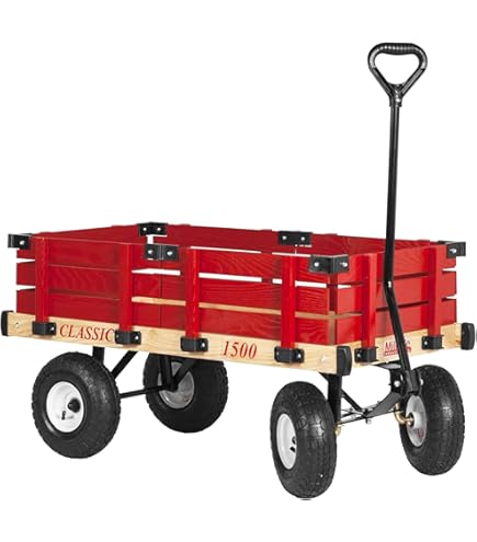 Amazon.com: Millside Industries Classic Wood Wagon with Red