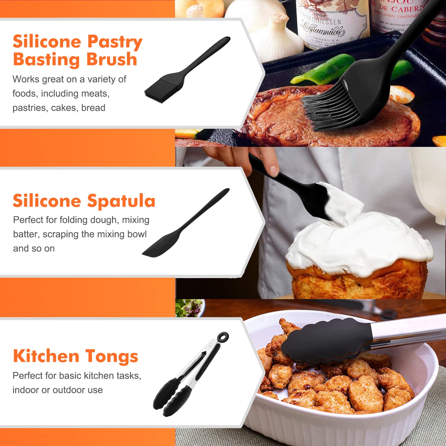 Dual Basket Air Fryer Accessories, Set of 10 Fit for Ninja Dual Air Fryer DZ201, DZ401 & Most 8 Quart - 10 Quart and Larger Dual Zone Air Fryer, Include Cake Pizza Pan, Rack & Skewer, Paper Liner, etc