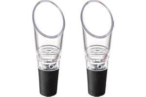 Txibikn 2 Pack Wine Aerator Pourer Spout 2-in-1 Diffuser Oxygenator and Pouring Dispenser Red Wine Decanter Quick Winers Tool