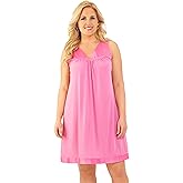Exquisite Form Women's 30107 Nylon Tricot Sleeveless Short Knee Length Nightgown