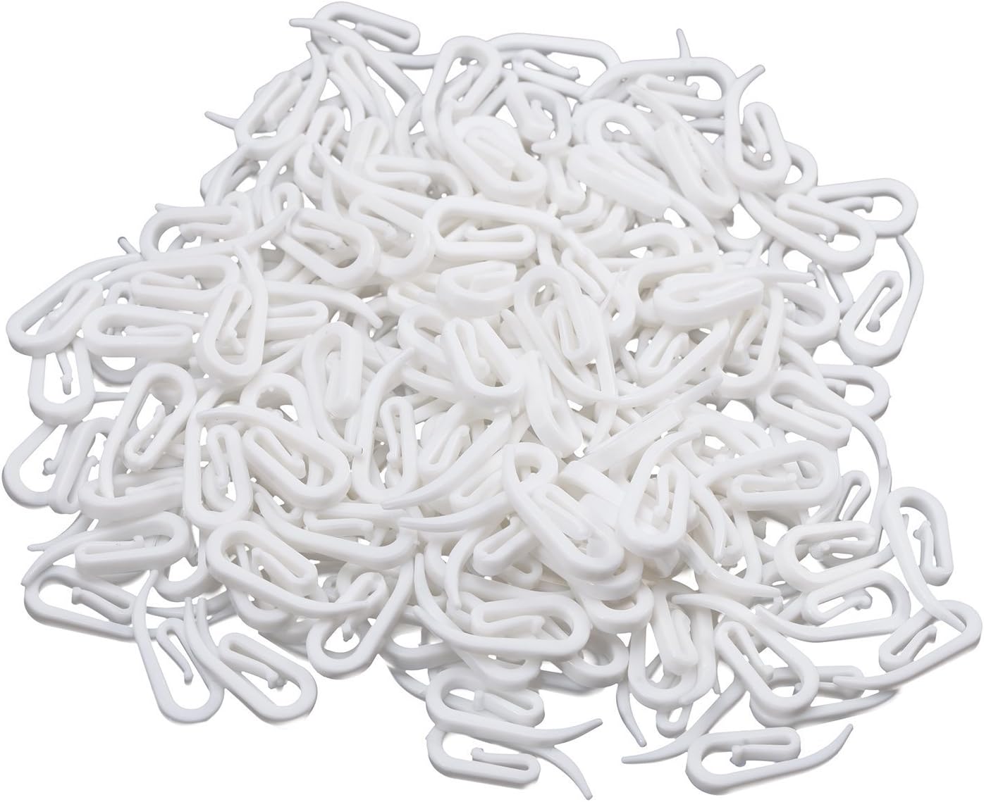 Kany 150 Pack White Plastic Curtain Hooks Shower Curtain Hooks 2.8 by 1