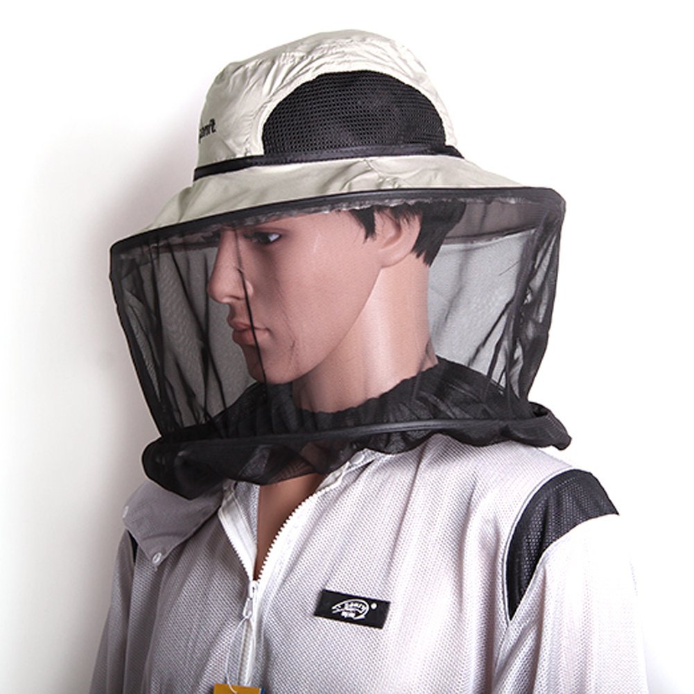 armadra Outdoor Mosquito Net Hat, Mosquito Bite Waterproof Sun Hat, suitable for Wild Fishing Picnic,sunless hat