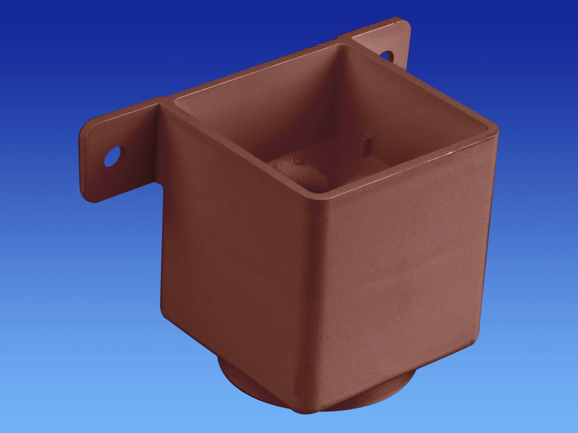 Wavin OSMA 4T823 Brown Pipe Connector and Bracket for 61mm Square downpipe