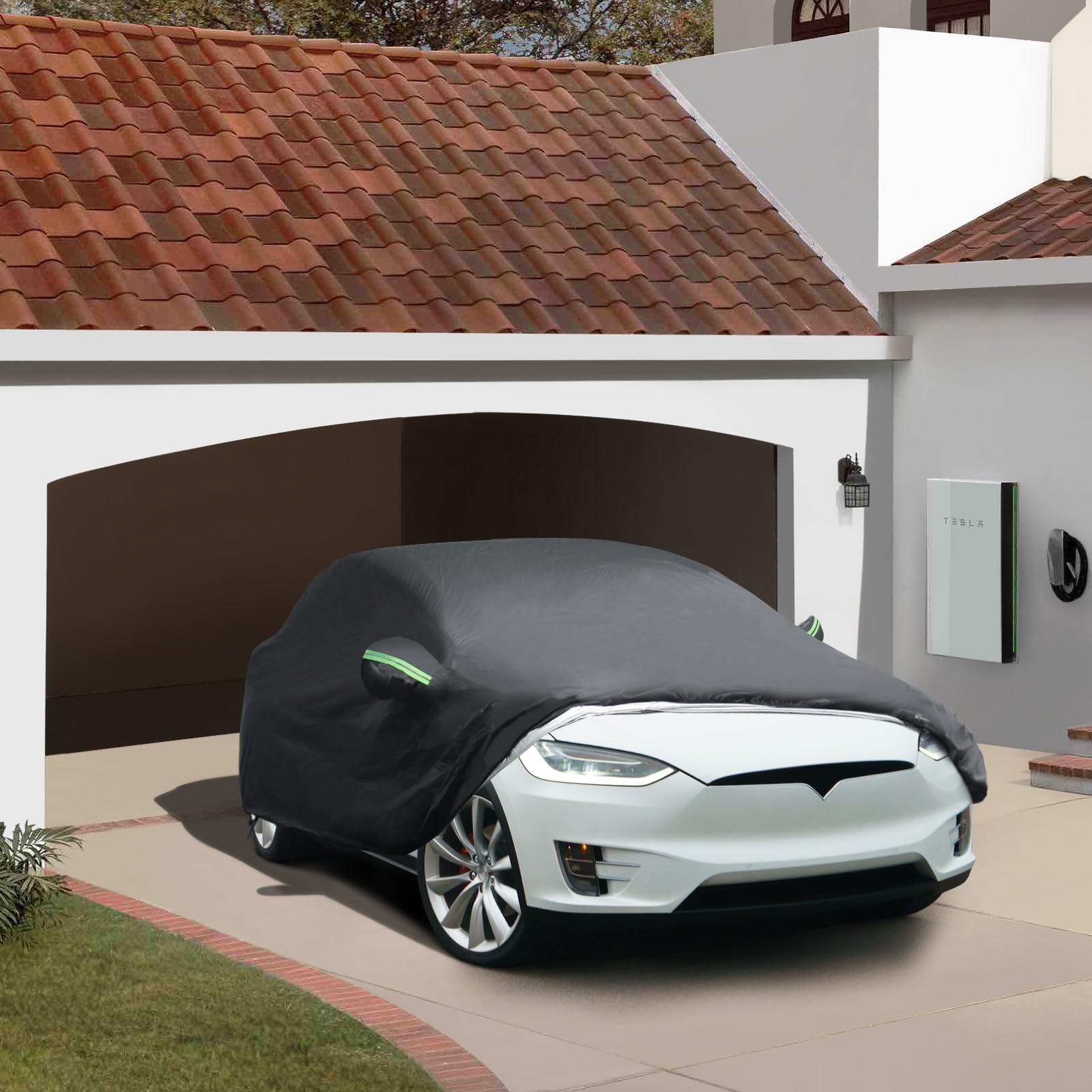 Photo 1 of BASENOR 2026 Upgrade Tesla Car Cover for Model X Model X Plaid All-Weather Waterproof UV Protection Full Exterior Accessories with Charge Port Opening & Ventilated Mesh 2015-2026