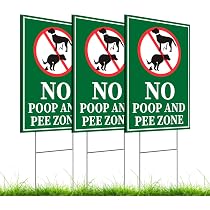 3er-Set „Kein Hundekot“-Schilder Für Den Garten – 20x30 Cm, Doppelseitig, Mit Pfahl (Coroplast) – „No Pooping“ & „Clean Up After Your Dog“
