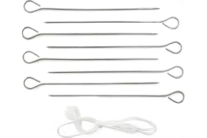 Norpro Stainless Steel Poultry Lacers, Set of 8, Pack of 1, Metallic