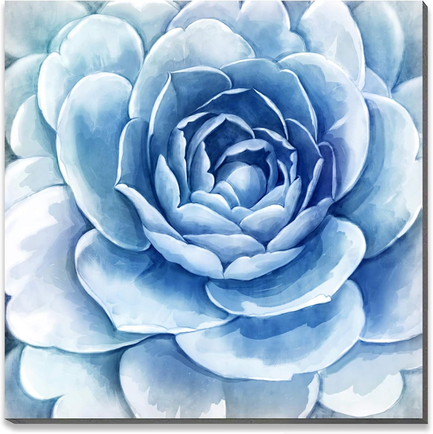 Amazon Com 3hdeko Large Blue Flower Picture Canvas Wall Art 3d Blue White Floral Painting For Living Room Bedroom Bathroom 30x30inch Modern Home Decoration Ready To Hang Everything Else