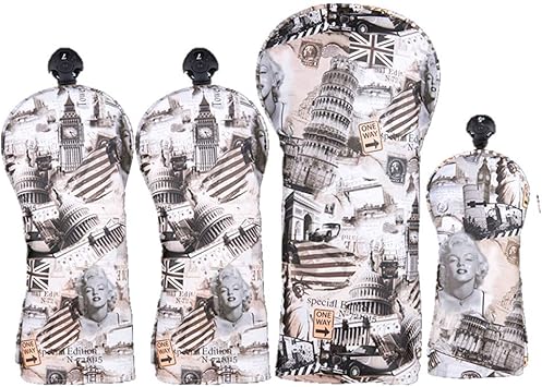 Amazon Co Jp ポンポンスポーツ ゴルフヘッドカバー Golf Head Covers クラブヘッドカバー ウッドカバー ドライバー オシャレデザイン 交換可能な番号タグ付き アメリカ風 スポーツ アウトドア